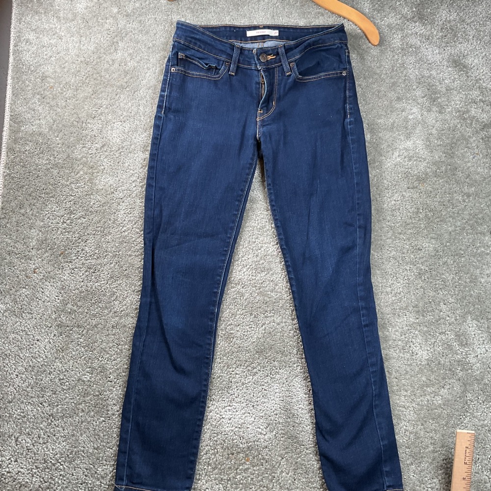 Levi 711‎ Skinny Jeans Womens 27 Dark Blue Excellent Stretch Denim